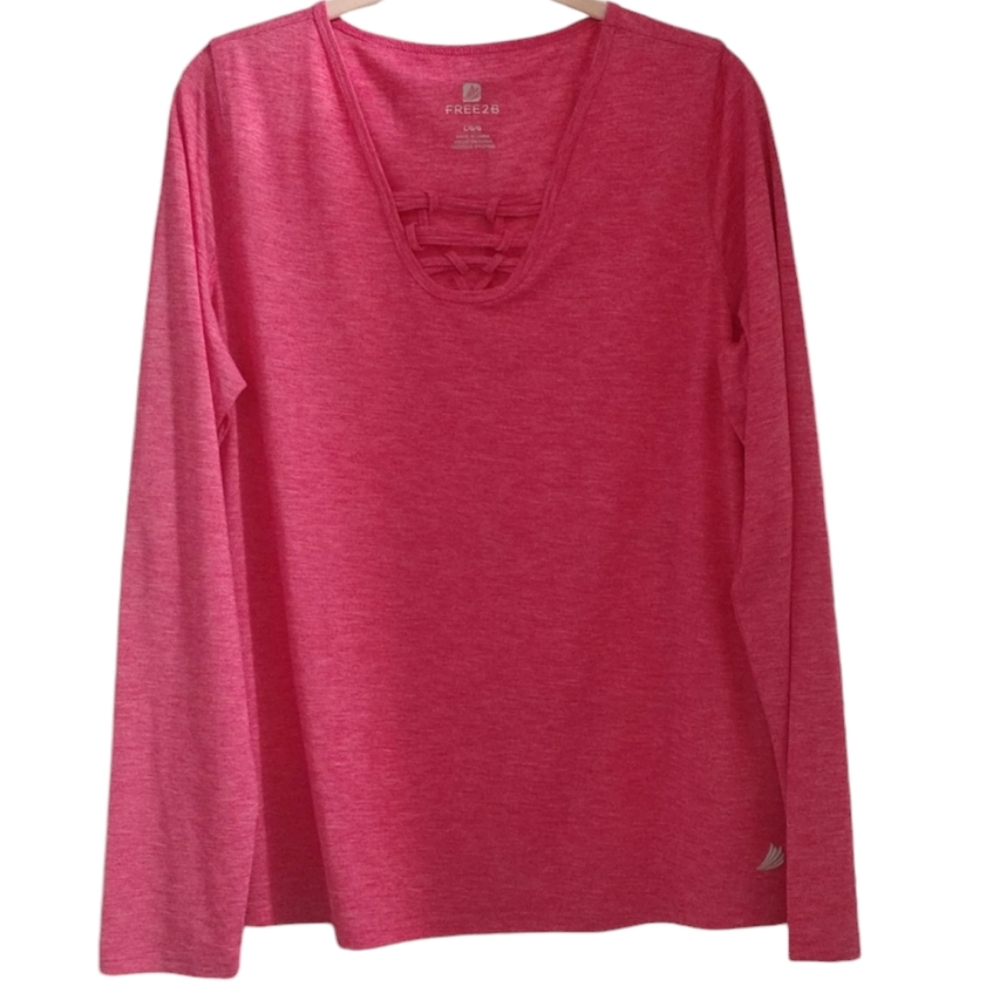 Raspberry FREE2B Athletic Long Sleeve Top sz Large